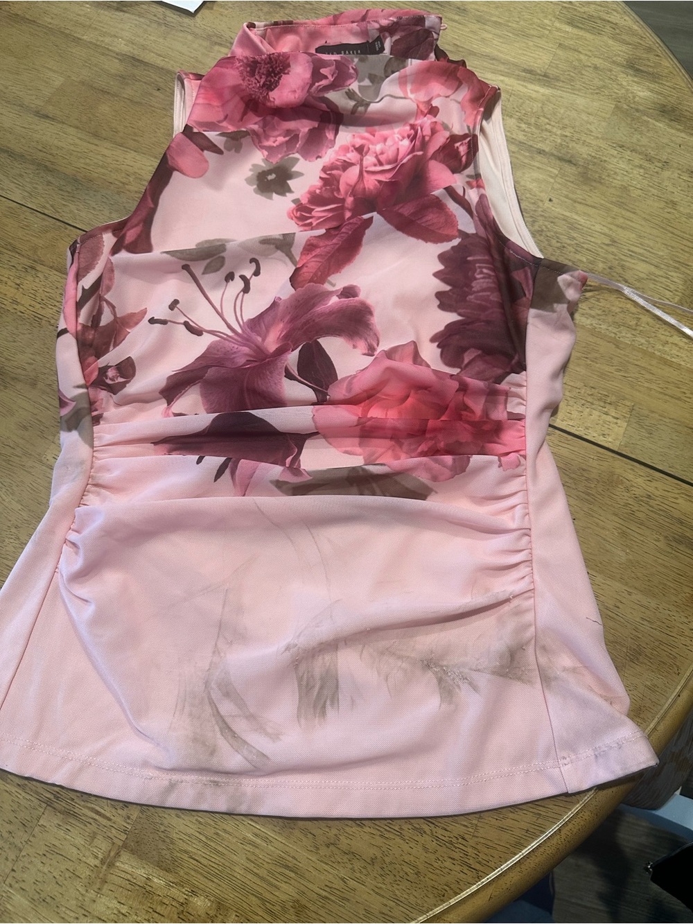 Ted Baker Pink Floral Sleeveless Blouse